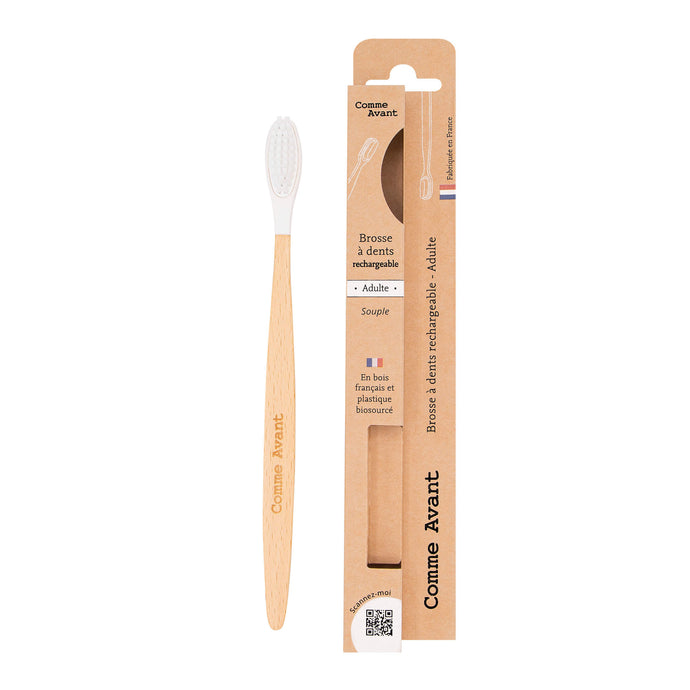 Brosse à dents en bois rechargeable