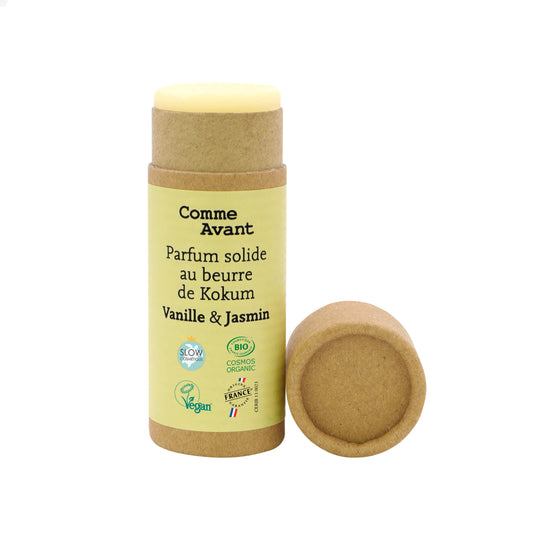 Parfum solide sucre vanille et jasmin come avant