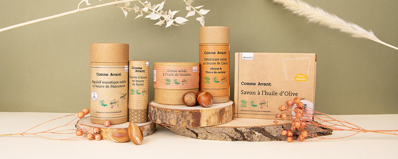 ensemble des produits cosmétiques comme avant