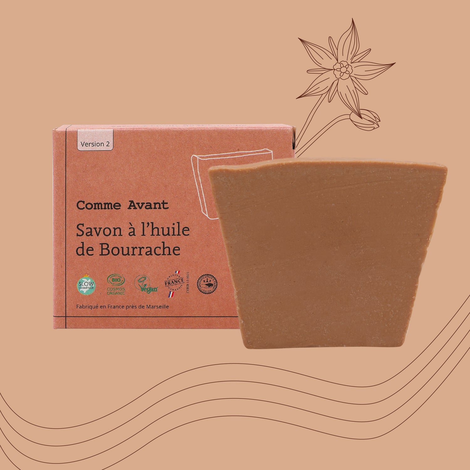 Savon à l'huile de bourrache comme avant