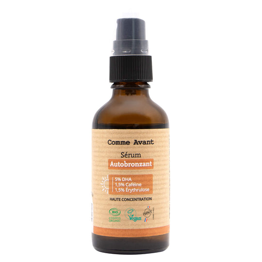 Sérum autobronzant corps et visage à haute concentration d'actifs : DHA caféine et érythrulose Comme Avant