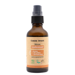 Sérum autobronzant corps et visage à haute concentration d'actifs : DHA caféine et érythrulose Comme Avant