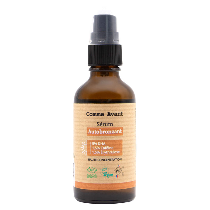 Sérum autobronzant corps et visage à haute concentration d'actifs : DHA caféine et érythrulose Comme Avant