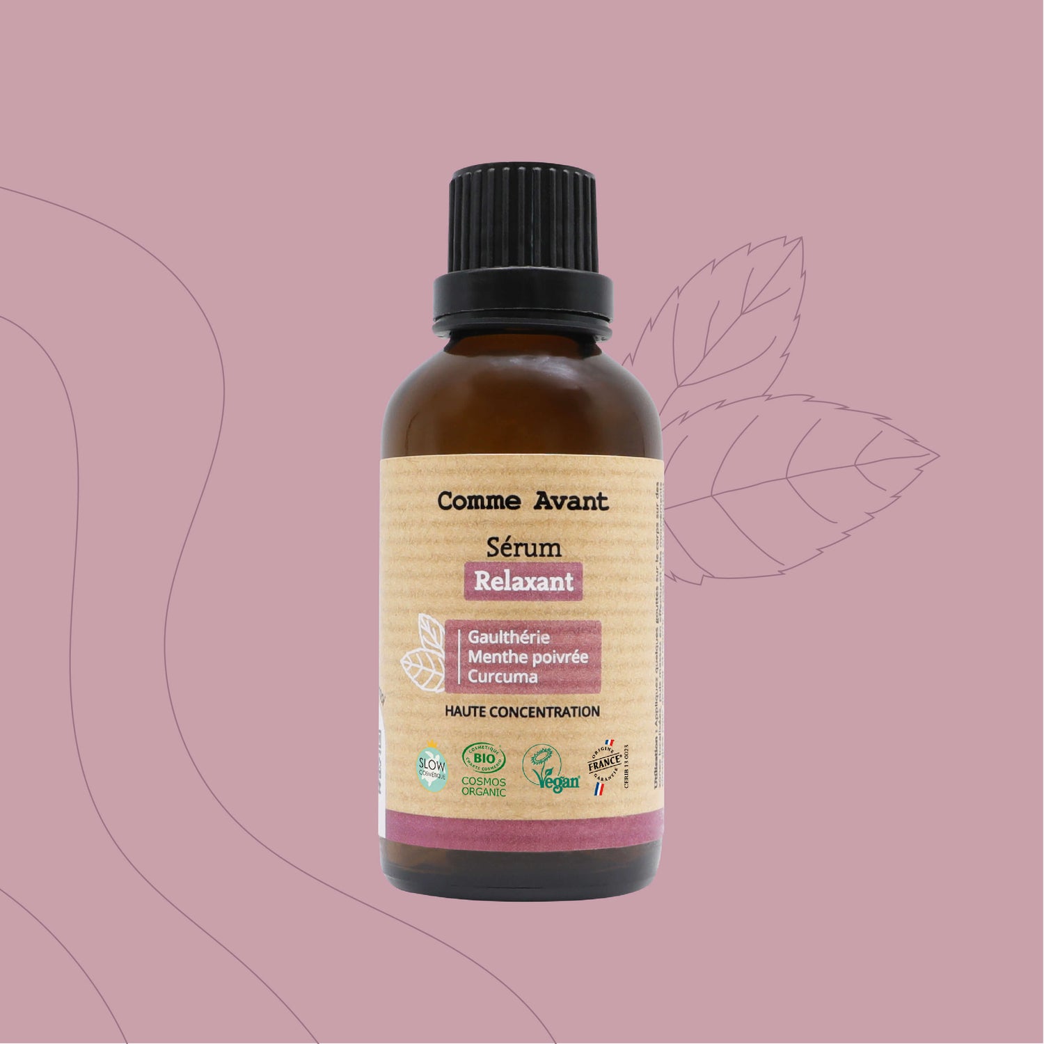 Srum relaxant bio et naturel Gaulthrie, Menthe poivre Curcuma Srum relaxant bio et naturel Gaulthrie, Menthe poivre Curcuma