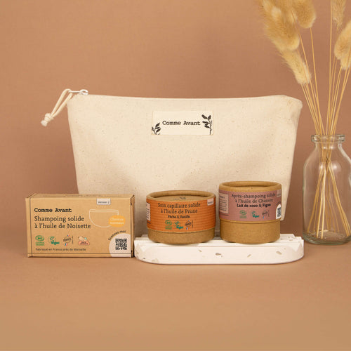 Coffret cheveux comme avant cosmétiques bio et solides