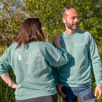 sweat homme femme clean my calanques bleu lagon