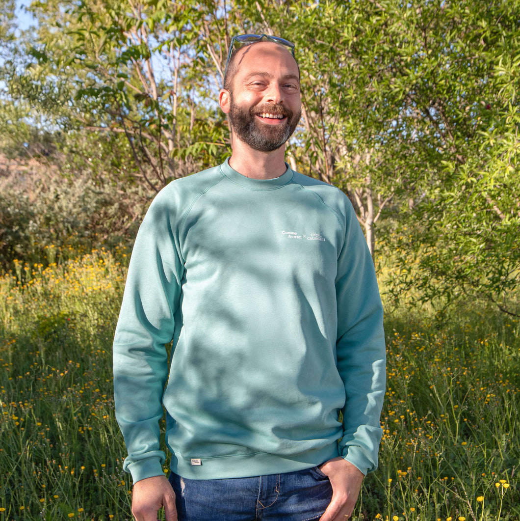 Sweat bleu coton bleu comme avant