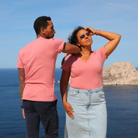 T-shirt en coton, vieux rose, pour homme et femme , marque comme avant