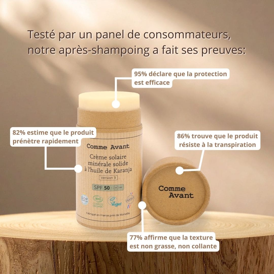 Crème solaire solide spf50 test consommateurs Comme Avant