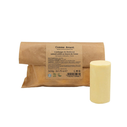 Lot de 3 recharges de déodorant au beurre de cacao (ancienne version)